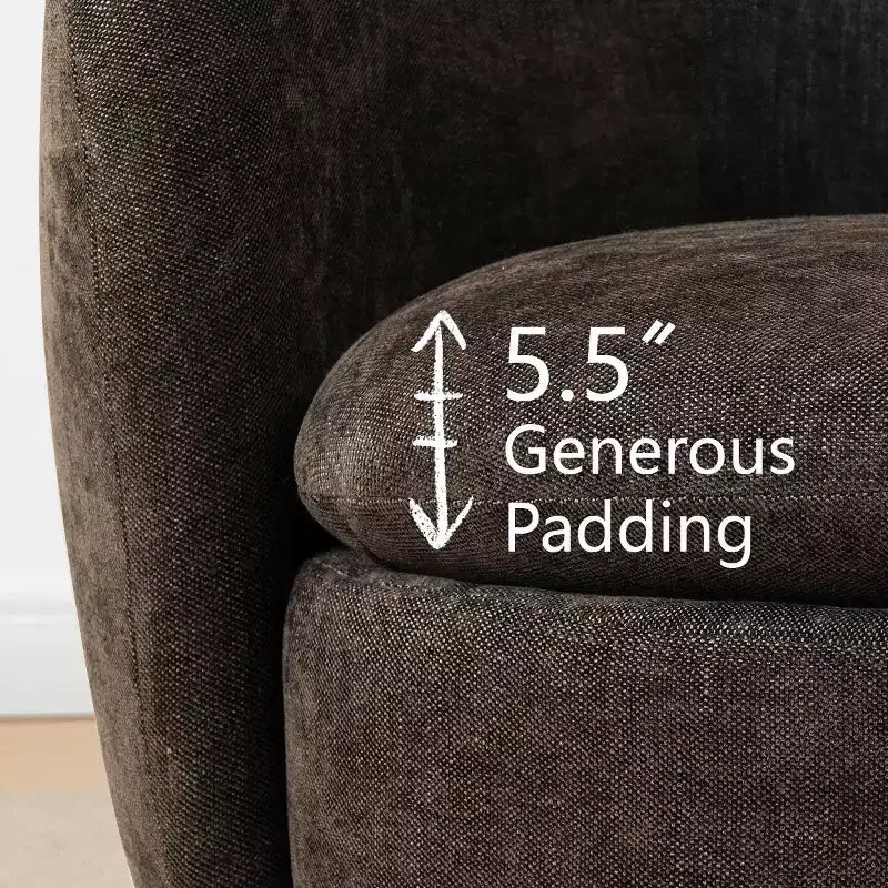 Set di 2 moderne poltrone girevoli a botte con tessuto imbottito, poltrona da salotto girevole a 360 gradi per soggiorno, camera da letto - Panipeachy
