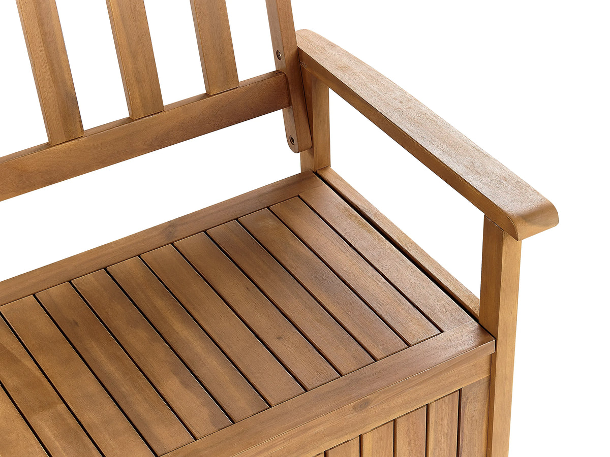 Banc de jardin 160 cm avec coffre Bois d'acacia Marron
