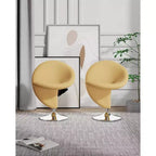 Set di 2 Poltrone Girevoli "Curl" in Misto Lana - Manhattan Comfort