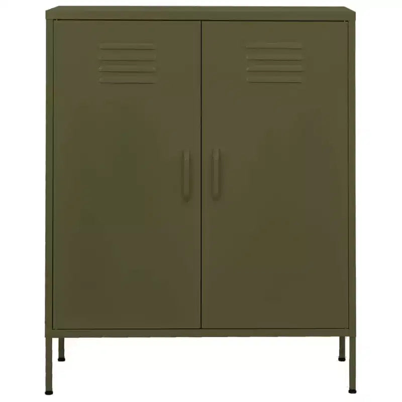 Armadietto portaoggetti in acciaio verde oliva 80 x 35 x 101,5 cm