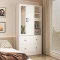 Armoire avec miroir et tringle extensible pour optimiser l'espace