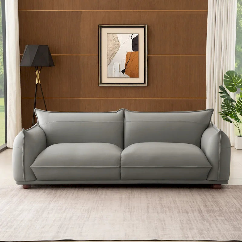 Divano in vera pelle di lusso Manar Mid-Century Modern