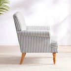 Fauteuil d'appoint avec accoudoirs roulés - Lot de 2 - Bleu/Gris/Marron