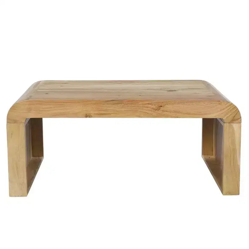 Tavolino da caffè Royal Hampton, in legno di acacia naturale lavorato a mano, rettangolare con piano ricurvo a cascata, 91 cm