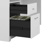 Scrivania per computer da 72" con libreria e cassetti di