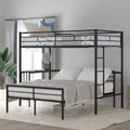 Lit superposé en métal une place sur deux places avec bureau, lit mezzanine une place avec lit inférieur double séparé pour enfants