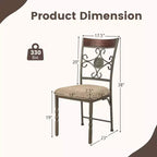 Costway Set di 2/4 sedie da pranzo senza braccioli, set di sedie da cucina con cuscino del sedile