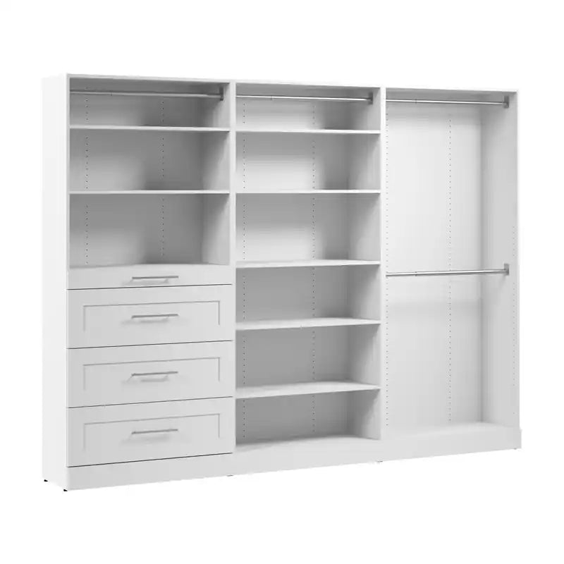 107 Système de dressing modulaire avec tringles, étagères et tiroirs style Shaker