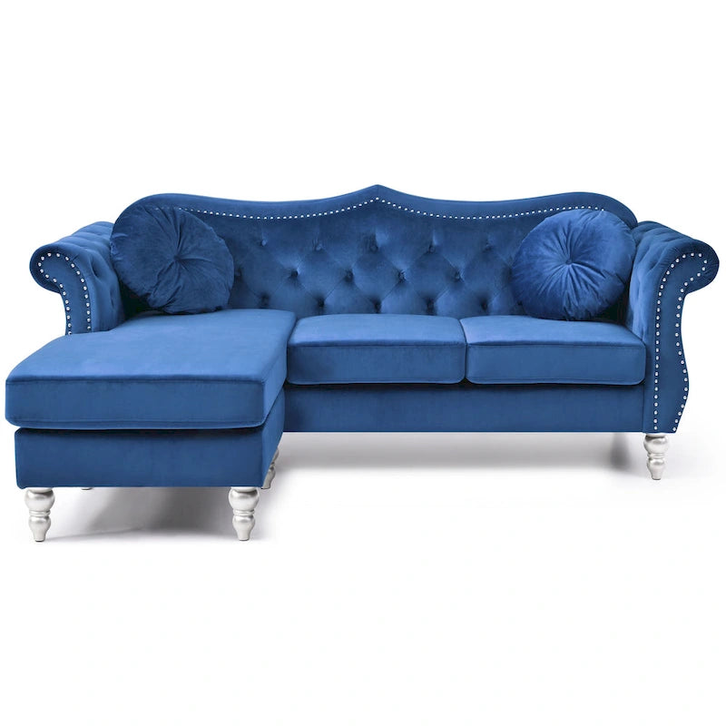 Divano Hollywood Velvet con Chaise Longue Reversibile