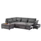 Canapé-lit modulaire sectionnel Whisen 270 - 6 places en forme de L avec pouf de rangement, canapé en chenille, personnalisable pour salon et appartement