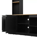 Mobile TV Whisen 91, Centro Intrattenimento ad Arco, Unità a Parete in Stile Rustico con Libreria, Effetto Legno per TV fino a 70 Pollici