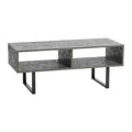 Jamestown TV Stand Coffee Table with Rectangular Storage Compartments Rustic Slate Concrete and Black Metal