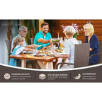 Aspect Living Morgan, sedie impilabili in vimini da esterno, intrecciate a mano, per tutte le stagioni, telaio in acciaio verniciato a polvere, leggere, per portico, cortile, giardino, balcone - Set da 2