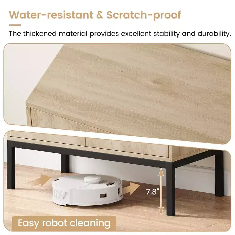 Meuble buffet en rotin Whizmax, buffet de rangement naturel avec étagères réglables, petite table d'appoint pour salle à manger, cuisine, salon, couloir