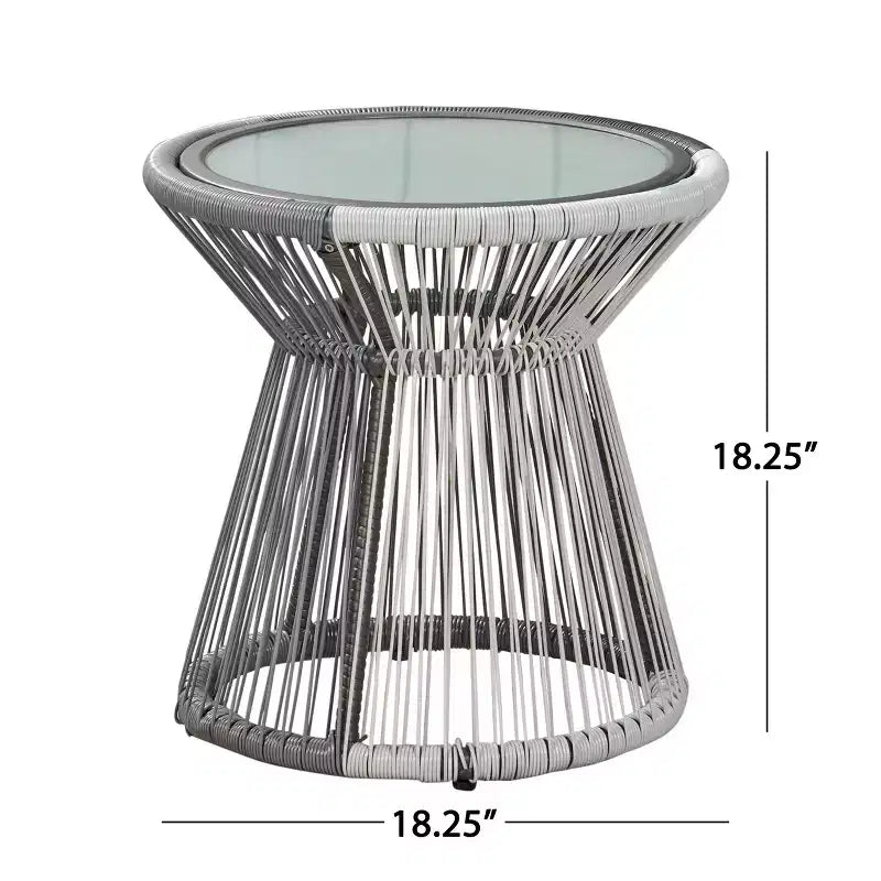 Christopher Knight Home Milano Set da 3 pezzi da esterno in vimini con cuscini, grigio/bianco