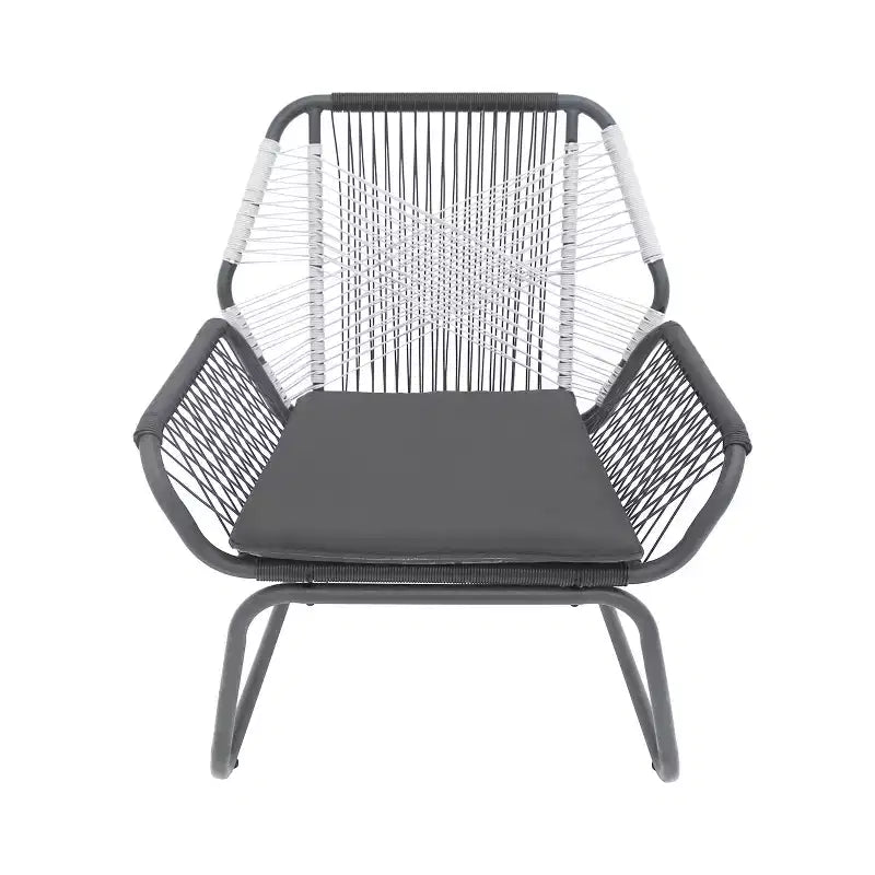 Christopher Knight Home Milano Set da 3 pezzi da esterno in vimini con cuscini, grigio/bianco