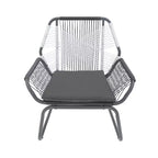 Christopher Knight Home Milano Set da 3 pezzi da esterno in vimini con cuscini, grigio/bianco