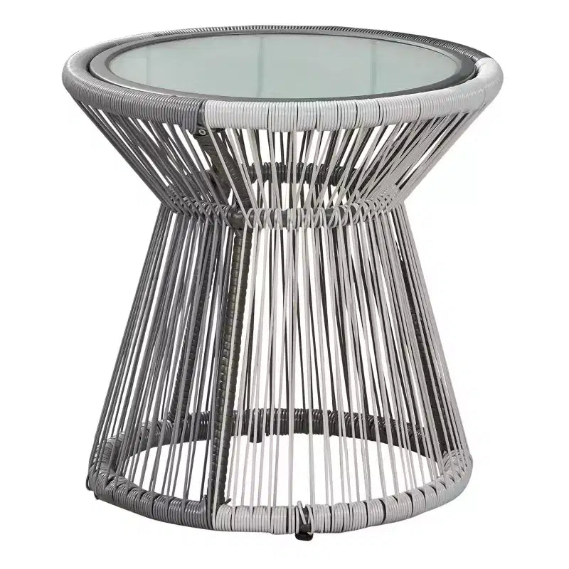 Christopher Knight Home Milano Set da 3 pezzi da esterno in vimini con cuscini, grigio/bianco