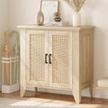 Buffet Cabinet, Rattan Storage Cabinet with Doors and Shelves, Accent Cabinet Sideboard Wood Console Cabinet