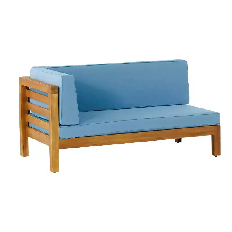 Christopher Knight Home Cascada, set divano sezionale a 7 posti in legno di acacia da esterno con cuscini