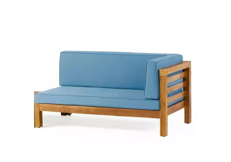 Christopher Knight Home Cascada, set divano sezionale a 7 posti in legno di acacia da esterno con cuscini