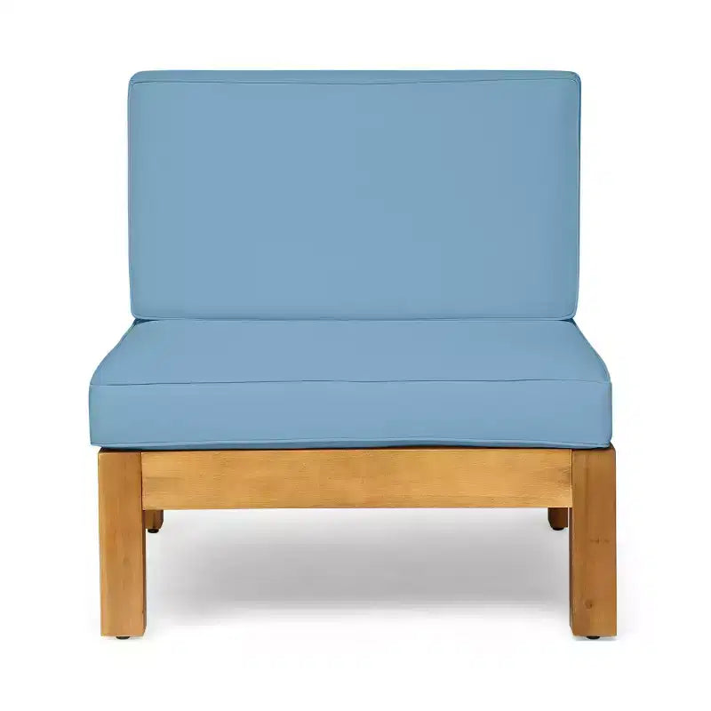 Christopher Knight Home Cascada, set divano sezionale a 7 posti in legno di acacia da esterno con cuscini
