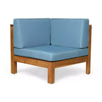Christopher Knight Home Cascada, set divano sezionale a 7 posti in legno di acacia da esterno con cuscini