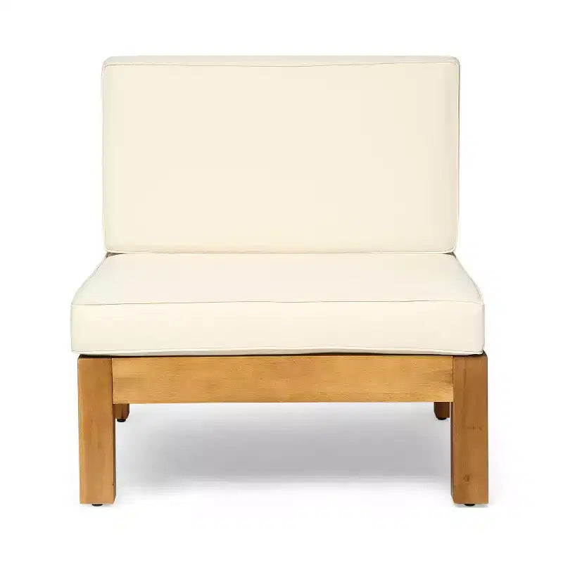 Christopher Knight Home Cascada, set divano sezionale a 7 posti in legno di acacia da esterno con cuscini