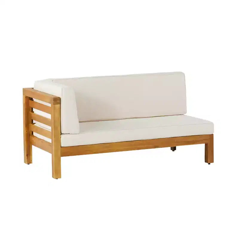 Christopher Knight Home Cascada, set divano sezionale a 7 posti in legno di acacia da esterno con cuscini