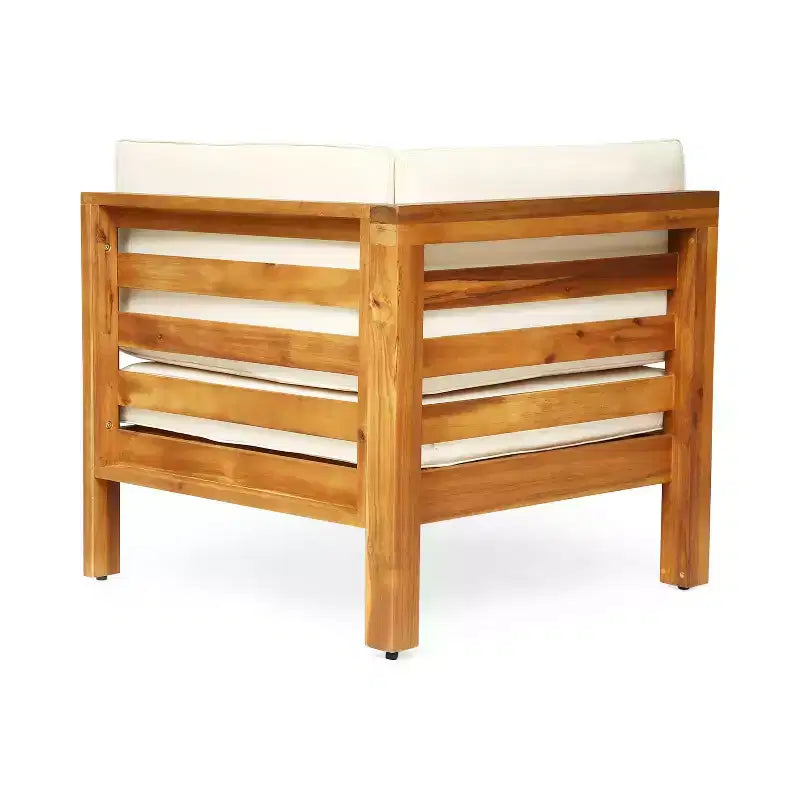 Christopher Knight Home Cascada, set divano sezionale a 7 posti in legno di acacia da esterno con cuscini