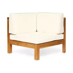Christopher Knight Home Cascada, set divano sezionale a 7 posti in legno di acacia da esterno con cuscini