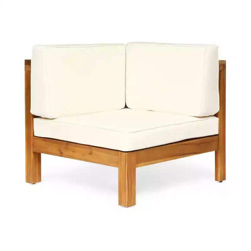 Christopher Knight Home Cascada, set divano sezionale a 7 posti in legno di acacia da esterno con cuscini