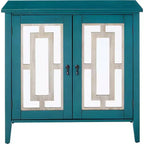 Kings Brand Credenza / Consolle Blu Anticata con Ante a Specchio