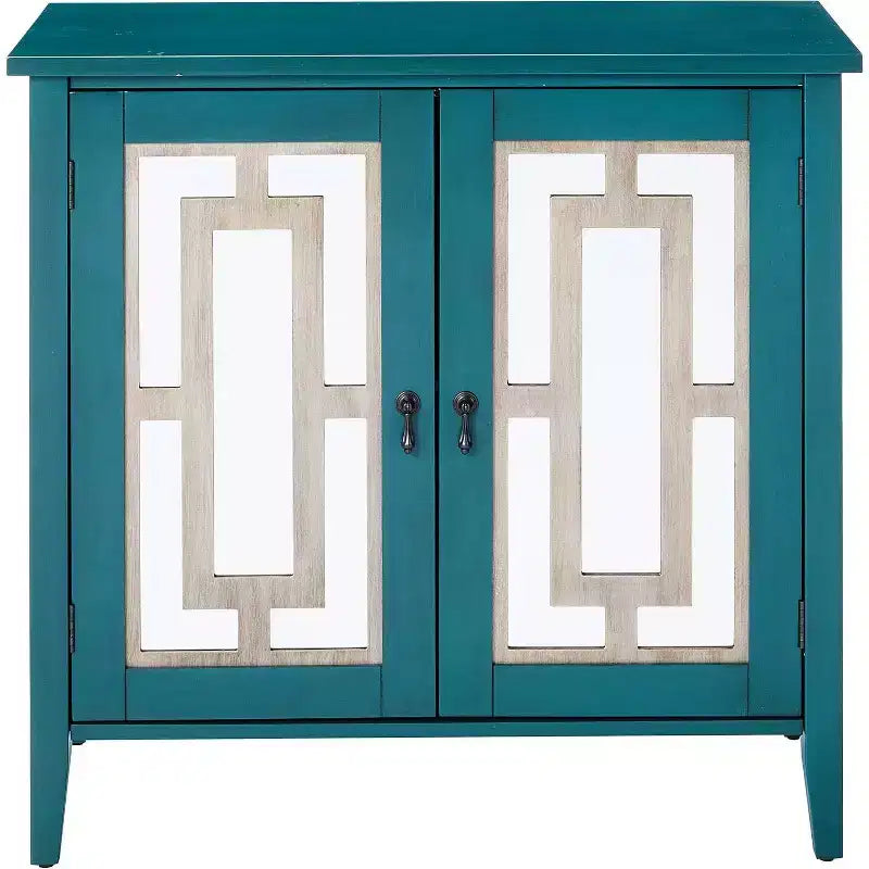 Meuble de rangement / Console Kings Brand Antique Blue avec portes miroir