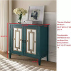 Kings Brand Credenza / Consolle Blu Anticata con Ante a Specchio