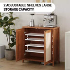 Mobile Buffet in Rattan - Grande Credenza da Cucina con Ante in Rattan