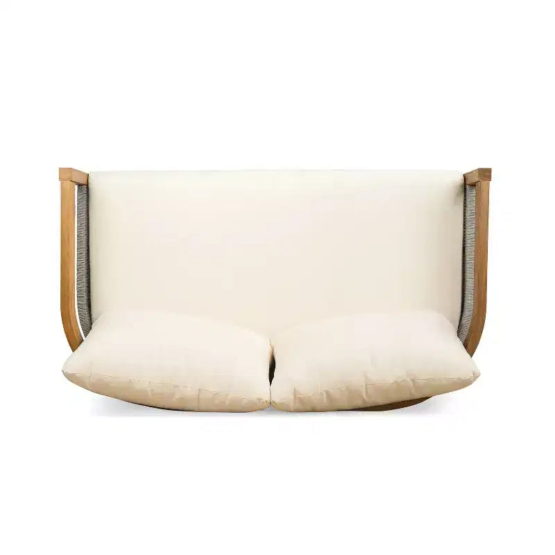 Christopher Knight Home Fawn Set Divanetto e Tavolino Moderno da Esterno in Legno di Acacia, Beige/Teak