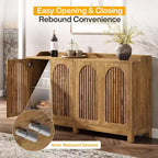 Meuble de rangement de cuisine Lantine, buffet de ferme de 145 cm avec porte à persiennes et étagère réglable pour salle à manger
