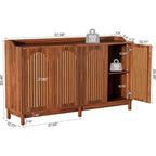 Meuble de rangement de cuisine Lantine, buffet de ferme de 145 cm avec porte à persiennes et étagère réglable pour salle à manger