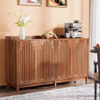 Meuble de rangement de cuisine Lantine, buffet de ferme de 145 cm avec porte à persiennes et étagère réglable pour salle à manger