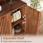 Meuble de rangement de cuisine Lantine, buffet de ferme de 145 cm avec porte à persiennes et étagère réglable pour salle à manger