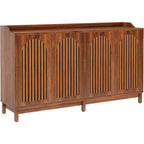 Lantine Kitchen Storage Cabinet, 57 Farmhouse Sideboard Buffet Cabinet with Shutter Door and Adjustable Shelf for Dining Room