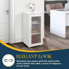 Kings Brand Furniture - Mobile Credenza Accentata con Vetrina e Anta in Vetro per Soggiorno, Camera da Leto, Cucina, Ufficio e Ingresso