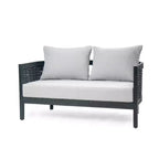Christopher Knight Home Burchett Ensemble de conversation 2 pièces en bois d'acacia et osier pour terrasse avec coussins