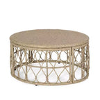 GDFStudio Colmar Set da salotto da esterno in vimini a 4 posti con cuscini, marrone chiaro/beige
