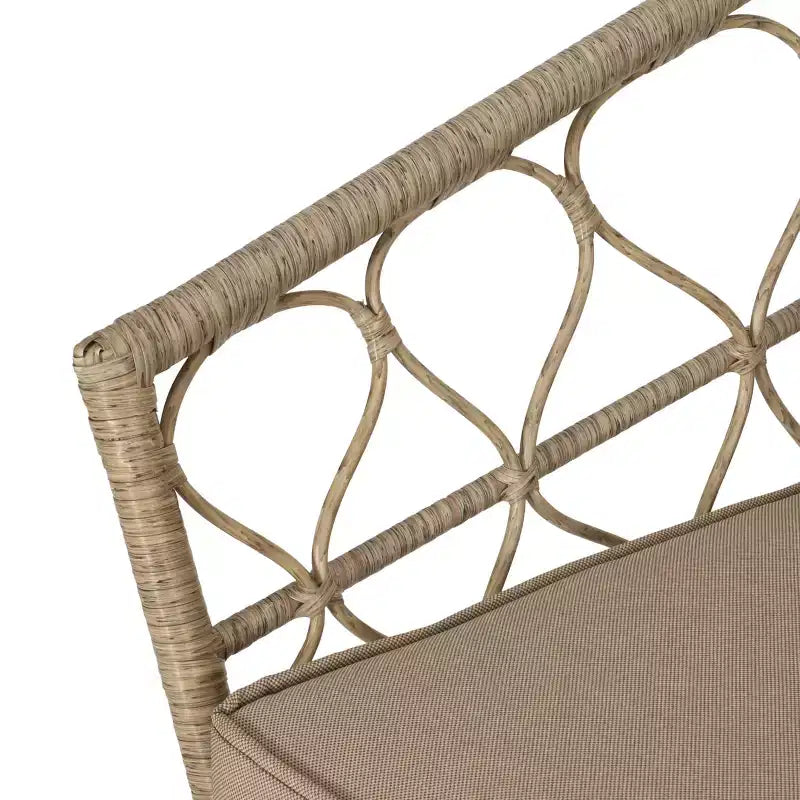 GDFStudio Colmar Set da salotto da esterno in vimini a 4 posti con cuscini, marrone chiaro/beige