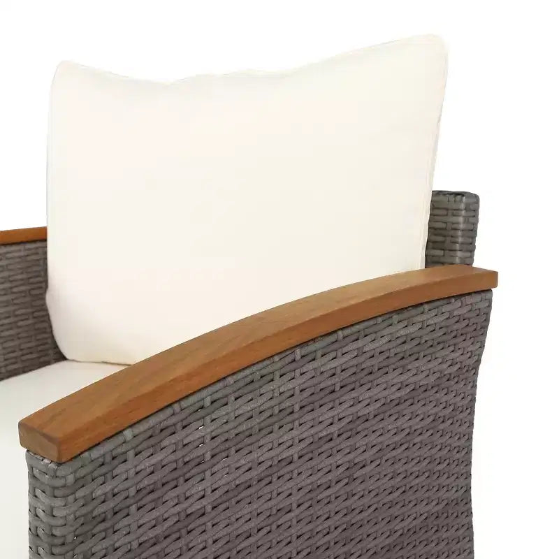 Set da conversazione da esterno in rattan da 9 pezzi, set divano da patio con tavolino da caffè e cuscino lavabile - ModernLuxe