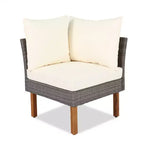 Set da conversazione da esterno in rattan da 9 pezzi, set divano da patio con tavolino da caffè e cuscino lavabile - ModernLuxe