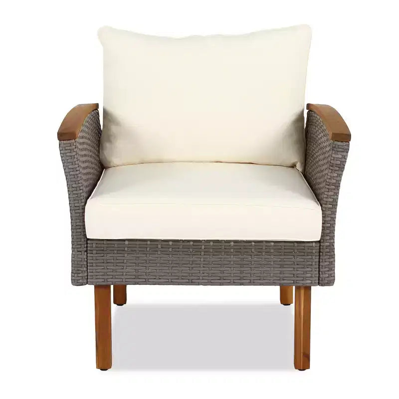 Set da conversazione da esterno in rattan da 9 pezzi, set divano da patio con tavolino da caffè e cuscino lavabile - ModernLuxe