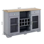 Madia Buffet Moderna da Fattoria, Credenza con 2 Cassetti ed Eleganti Ante in Vetro, Portabottiglie e Portacalici, Mobile Bar per Cucina